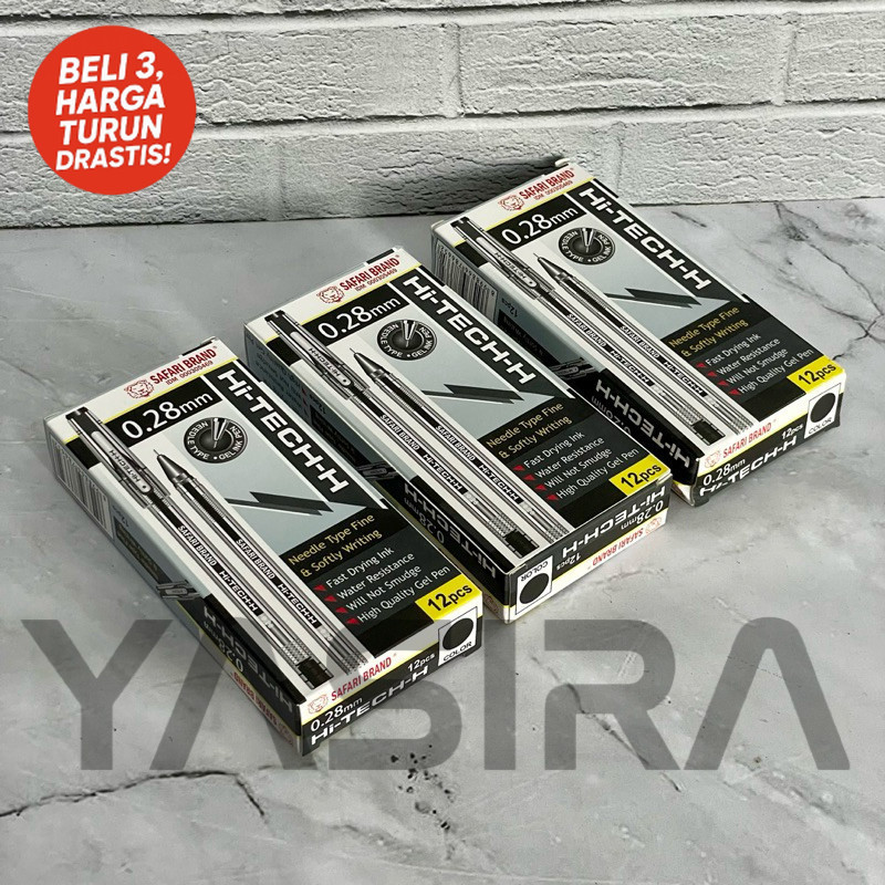 

1 LUSIN 12 PCS Gel Pen Hi-Tech Safari EDS-ON 0.28 mm