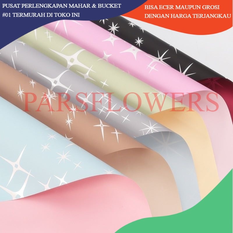 

FL16 STAR Kertas Bunga Paper Buket Motif Bintang Sparkling Florist Cellophane