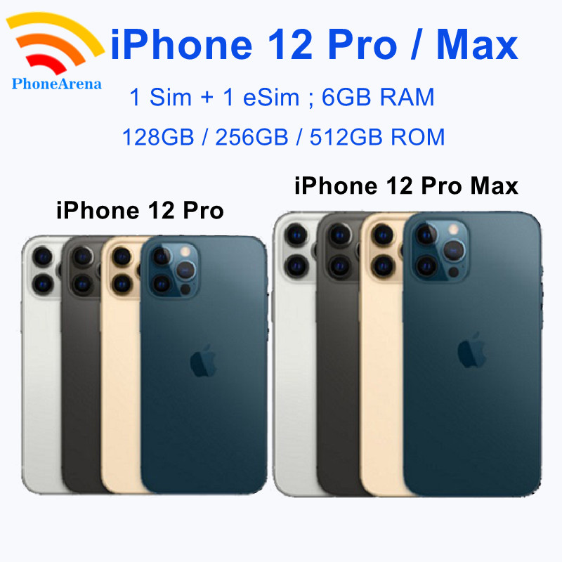 Original iPhone 12 Pro / 12ProMax 128GB 256GB ROM 6GB RAM 6.1' & 6.7' Super Retina OLED Face ID 5G U