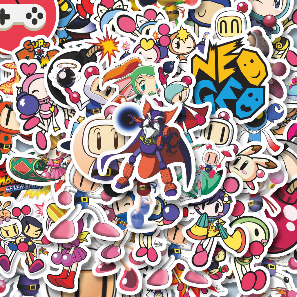 

100PCS Lucu Stiker Game Series Bomberman Mix 1 Stiker Aesthetic Stiker Anti Air Stikers Berperekat Waterproof sticker decal buat Motor Helm Buku Journal Koper Casing HP Laptop Botol Minum Hadiah anak