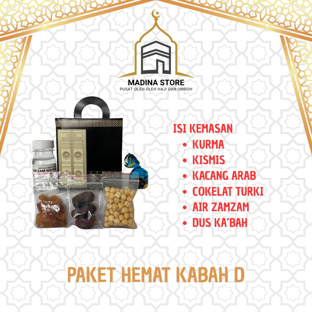 

Paket Hemat Oleh-oleh Haji dan Umroh Paket D isi Air Zamzam Dus Ka'bah