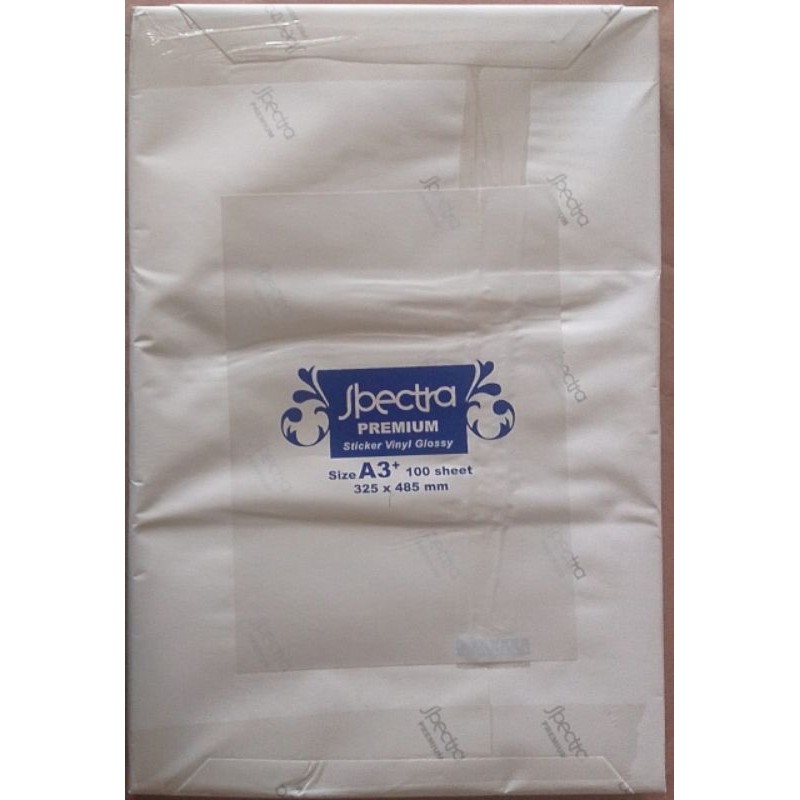 

Sticker Vinyl Spectra Premium A3+(glossy,trans,matte)Digital Print Laser Toner A3+ Label Stiker