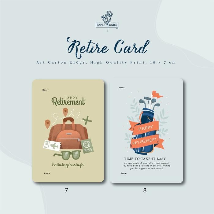 Retire Card isi 15pcs /Kartu Ucapan Pensiun Resign/ Kado Kantor/ Gift