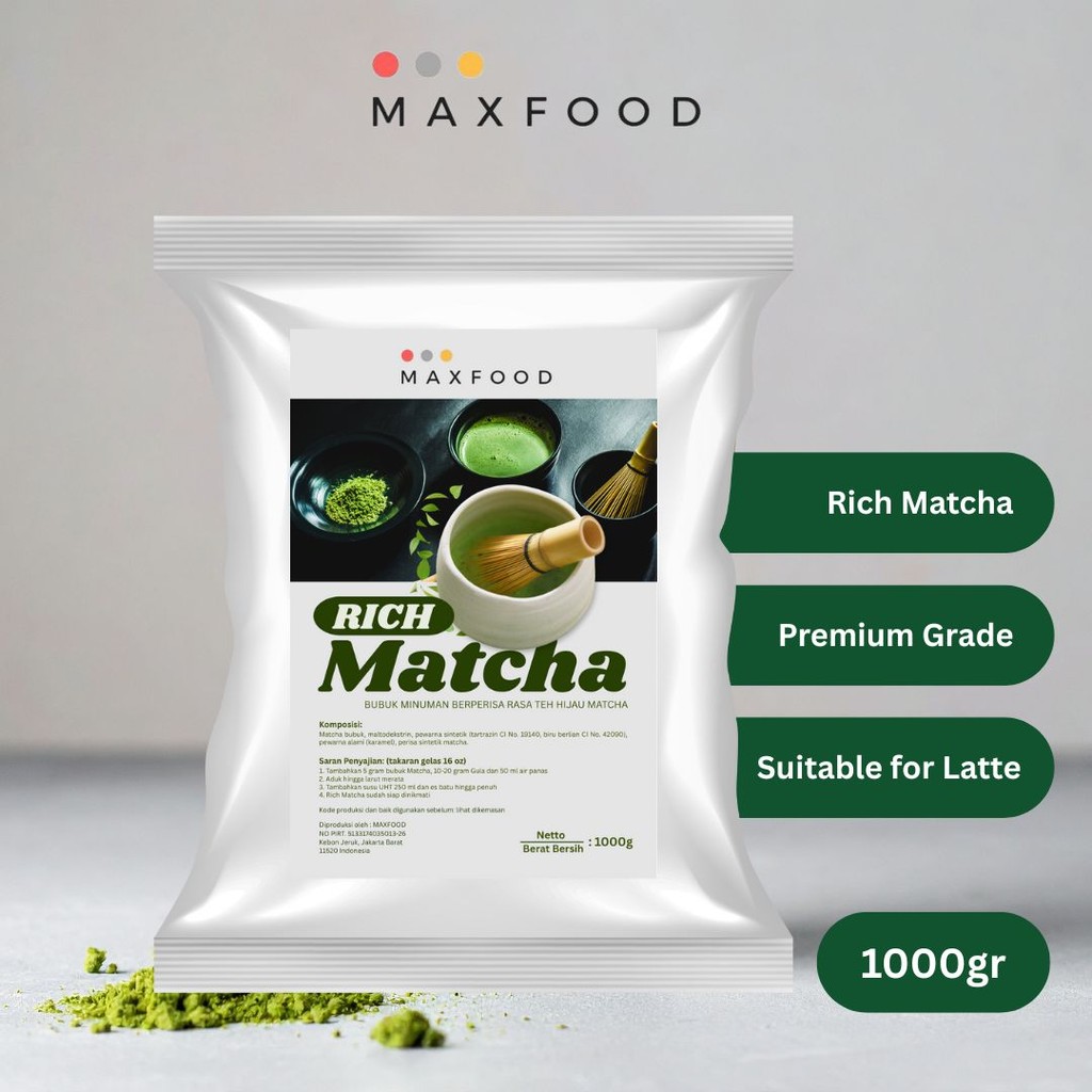 

MAXFOOD - Rich Matcha Powder / Bubuk Matcha / Bubuk Green Tea 1 KG