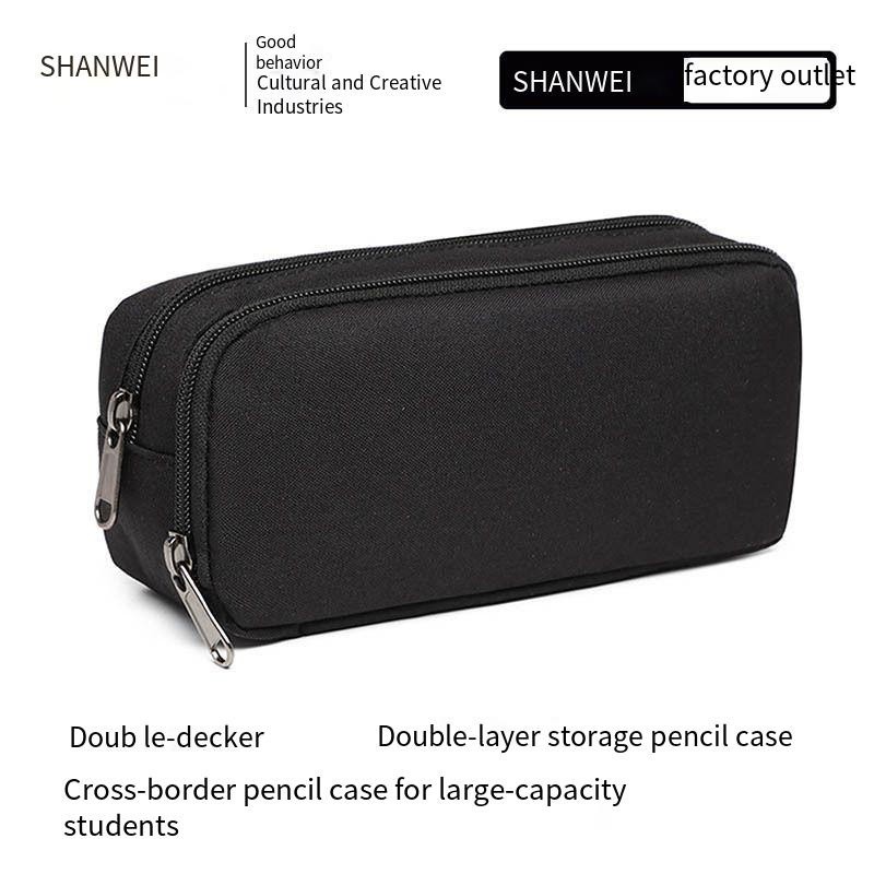 

Explosions Oxford cloth student pencil case double zipper stationery bag ins simple pencil case