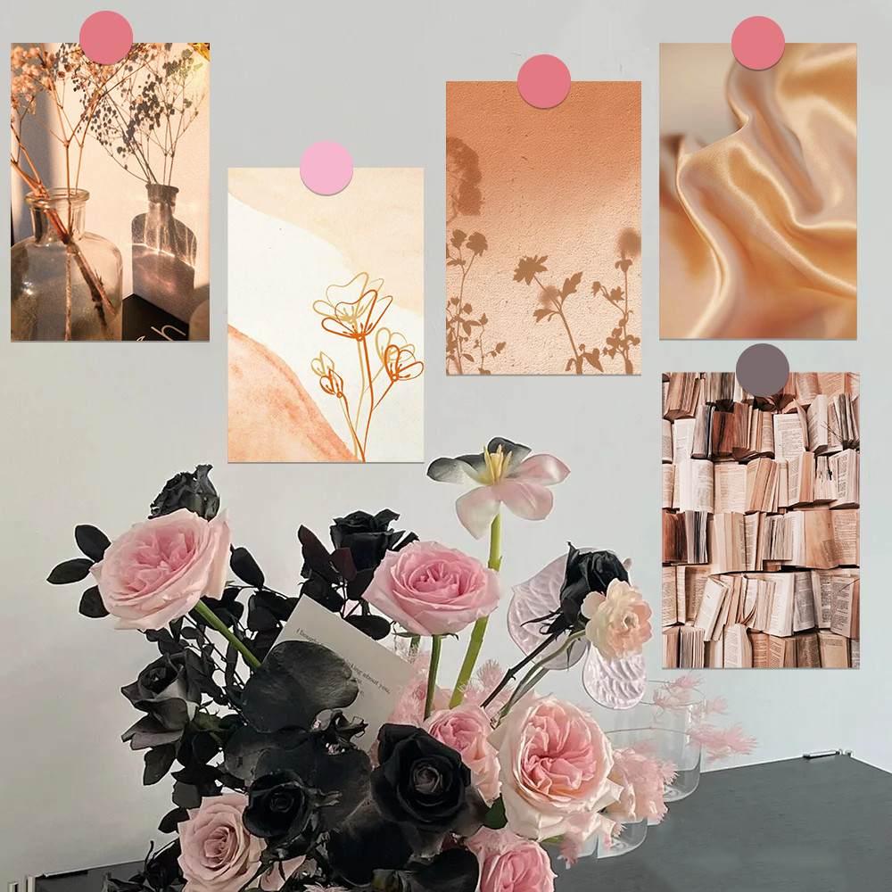 

10/20/50pcs Simple beige card niche premium DIY handbook desktop wall dormitory room decoration card message postcard