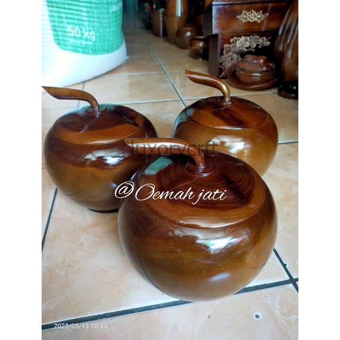 1SET TOPLES PERMEN APEL  Kayu Jati - KERAJINAN, KAYU JATI LC4354