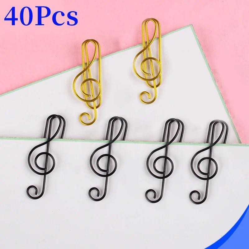 

20/40pcs Creative Paper Clips Music Note Shape Metal Paperclip on Book Paper Students Stationery Office School Binding Supplies