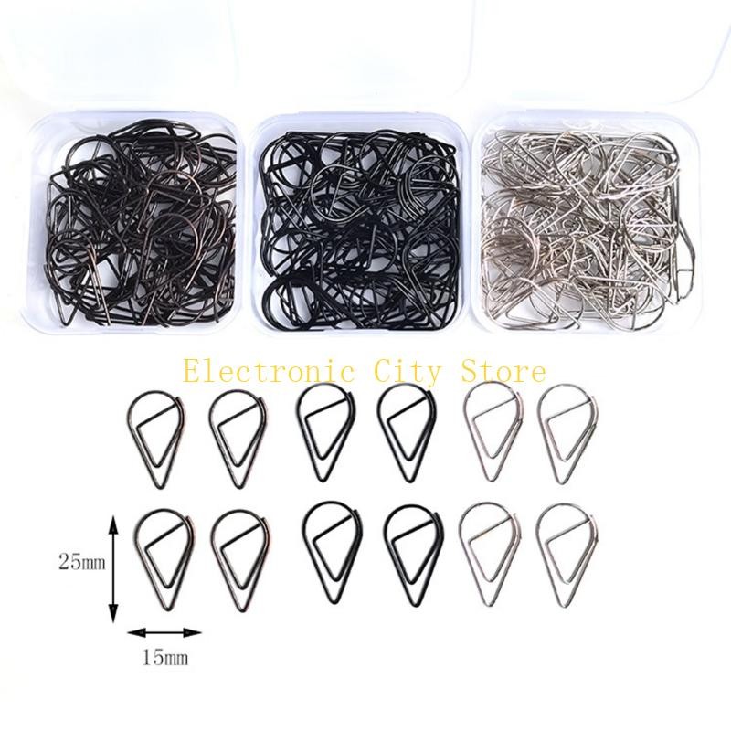 

50 Pcs Decorative Paper Clips Teardrop Paper Clip Bookmarks Metal Paperclips Creative Planner Clips for Office HU8D