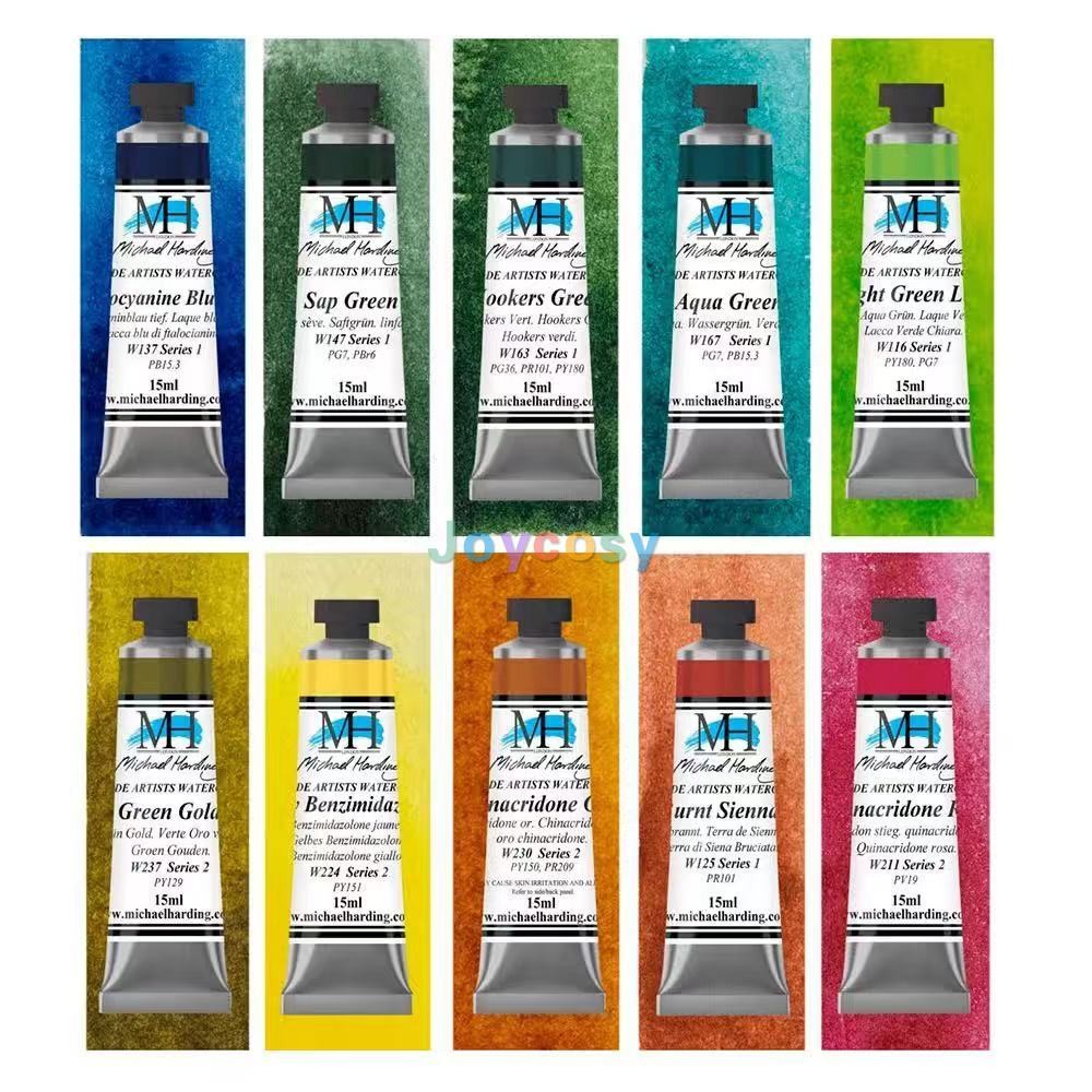 

4/6/10 Colors Michael Harding Watercolors Set - Handmade Artistic Watercolors with High Pigment Density for Professional Artists