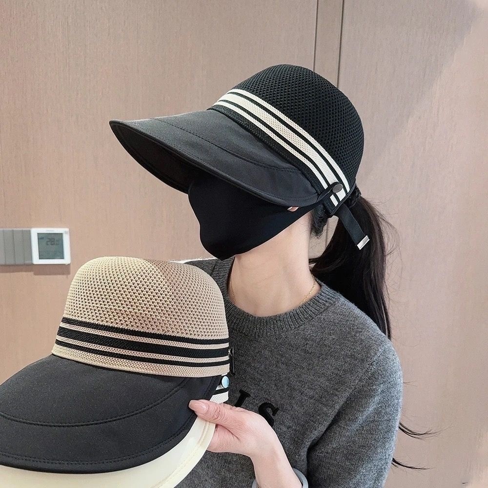 WY Topi Wanita Pelindung UV Matahari Topi Gaya Korea Terbaru Import Topi Cadar Visor Lipat Bucket Mu