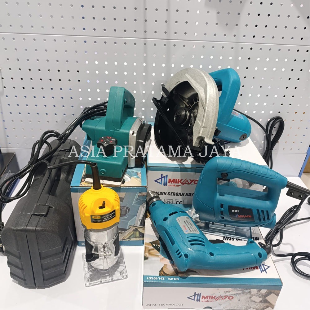 Paket (5) Item - Mikayo Mesin Bor 10mm + Planner + Circular Saw + Jigsaw + Kairos Profil ZX2902