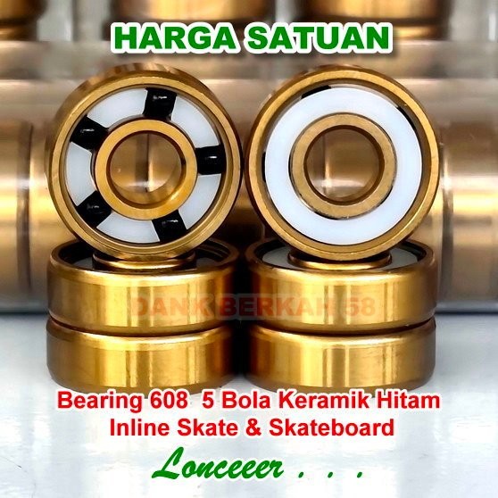 Bearing 608 BSB Swiss Speed BLACK & WHITE Ball Ceramic Keramik inline skate  LONCEEEER