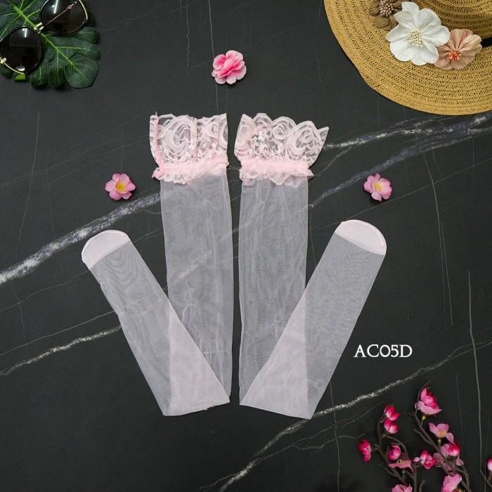 Bodysuit  Transparan Stocking Jaring Body Stocking Pink AC05D