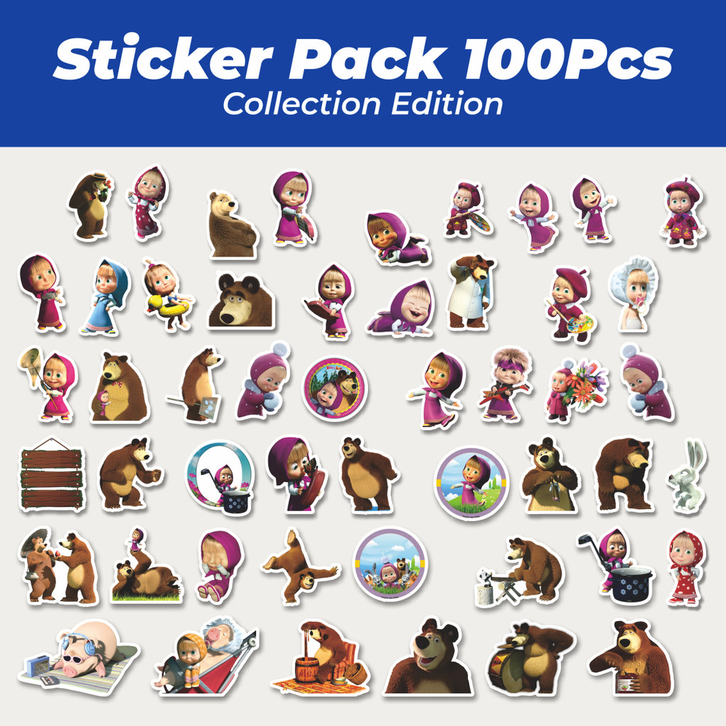 

Hot Stiker Kartun Series Masha And The Bear V3 Lucu Anti Air Stikers Berperekat Waterproof Sticker Decal Buat Motor Helm Buku Journal Koper Casing HP Laptop Botol Minum