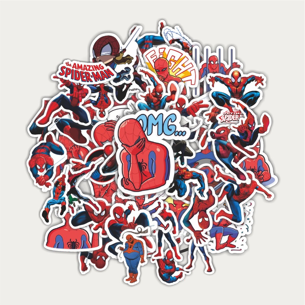 

Sticker Pack Stiker Marvel Series Spiderman Character Mix | Sticker TUMBLR | Stiker LAPTOP KOPER HELM