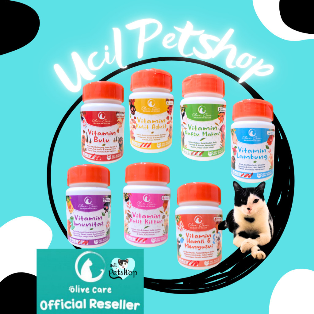 OLIVE CARE Vitamin Kucing Cat All Varian ECER 1 Caps Nafsu Makan Bulu Jamur Hamil Menyusui Imun Penc