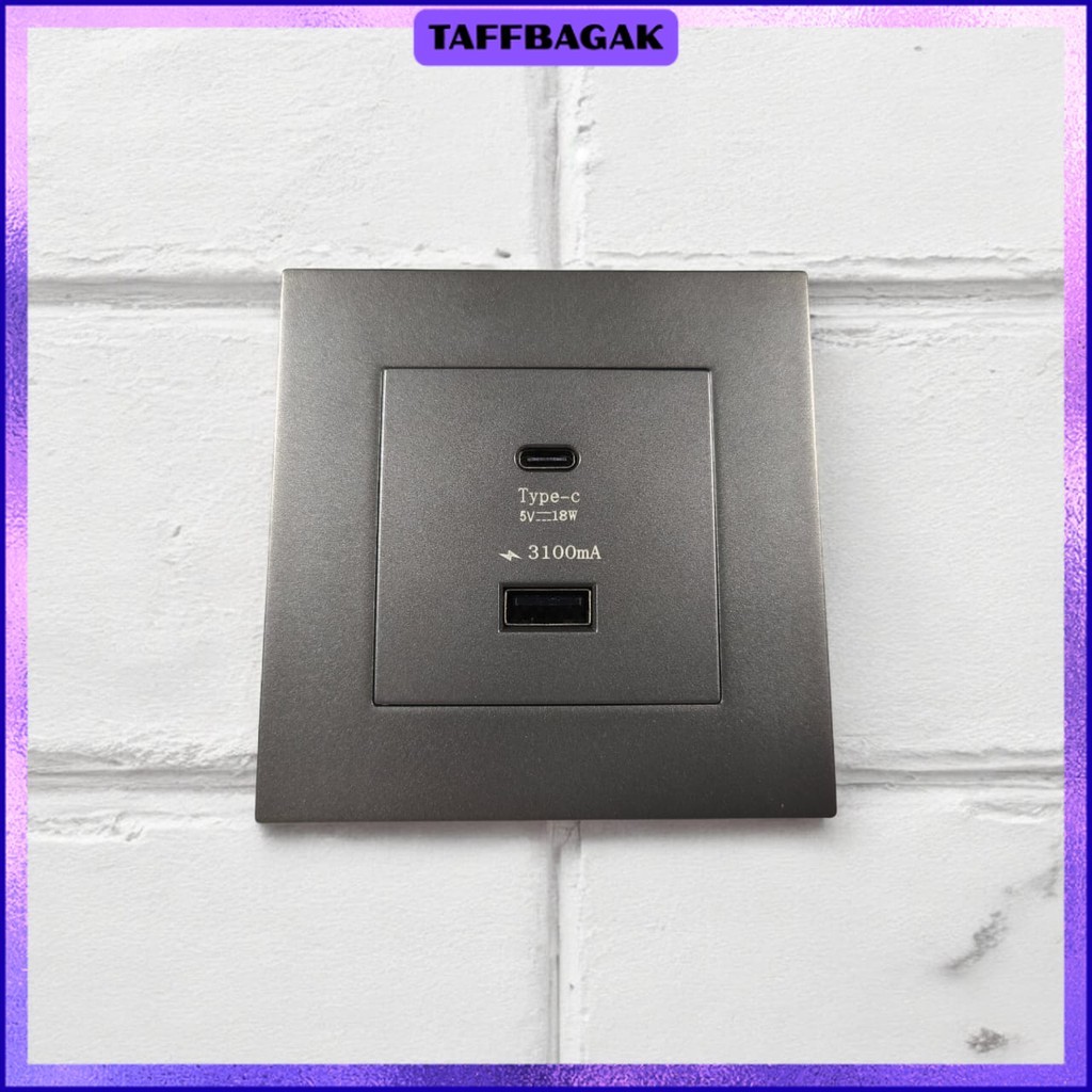 Stop Kontak Dinding USB Type C Multi Port Wall Socket 5V/3.1A - E86