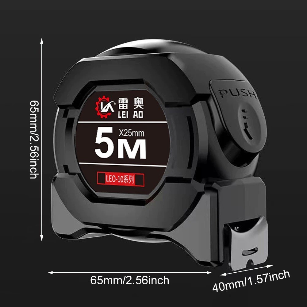 

Meteran Tukang Pita Pengukur Penggaris neon berteknologi hitam meteran anti karat dengan pita pengukur