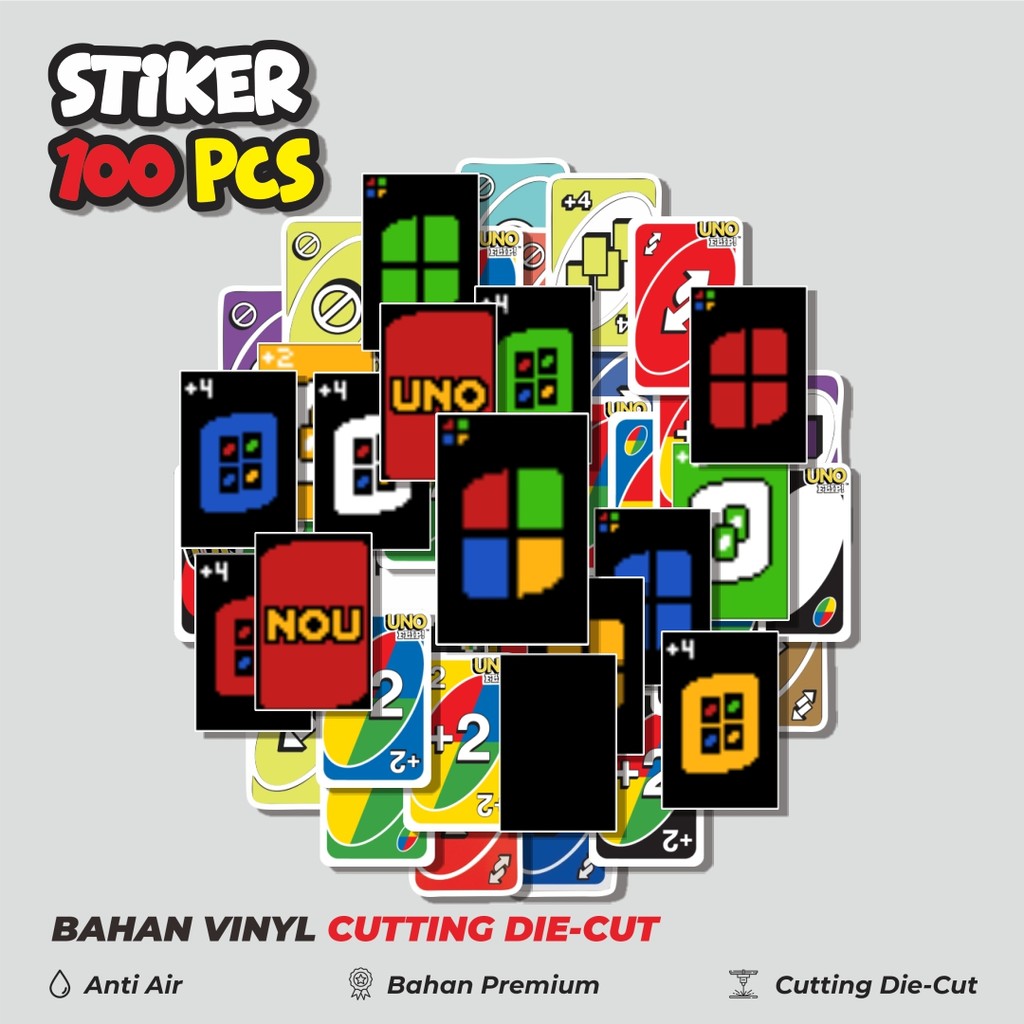 

Terbaru! 50 pcs Stiker Game Kartu UNO V8 Dekorasi Lucu Kreatif untuk Notebook, Skateboard, HP