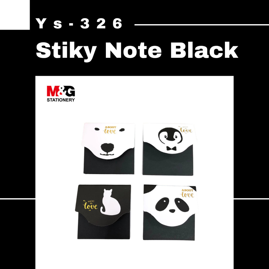 

M&G STICKY NOTES BLACK ANIMAL 80 Lembar YS-326 Ukuran 3x3 Inch
