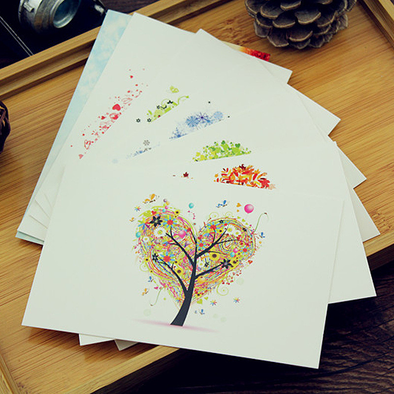 

7 Sheets Thicken Creative Colorful "Love Tree" Postcard Set / Gift Greeting Card Assorted / Birthday Cards Lot Message Card