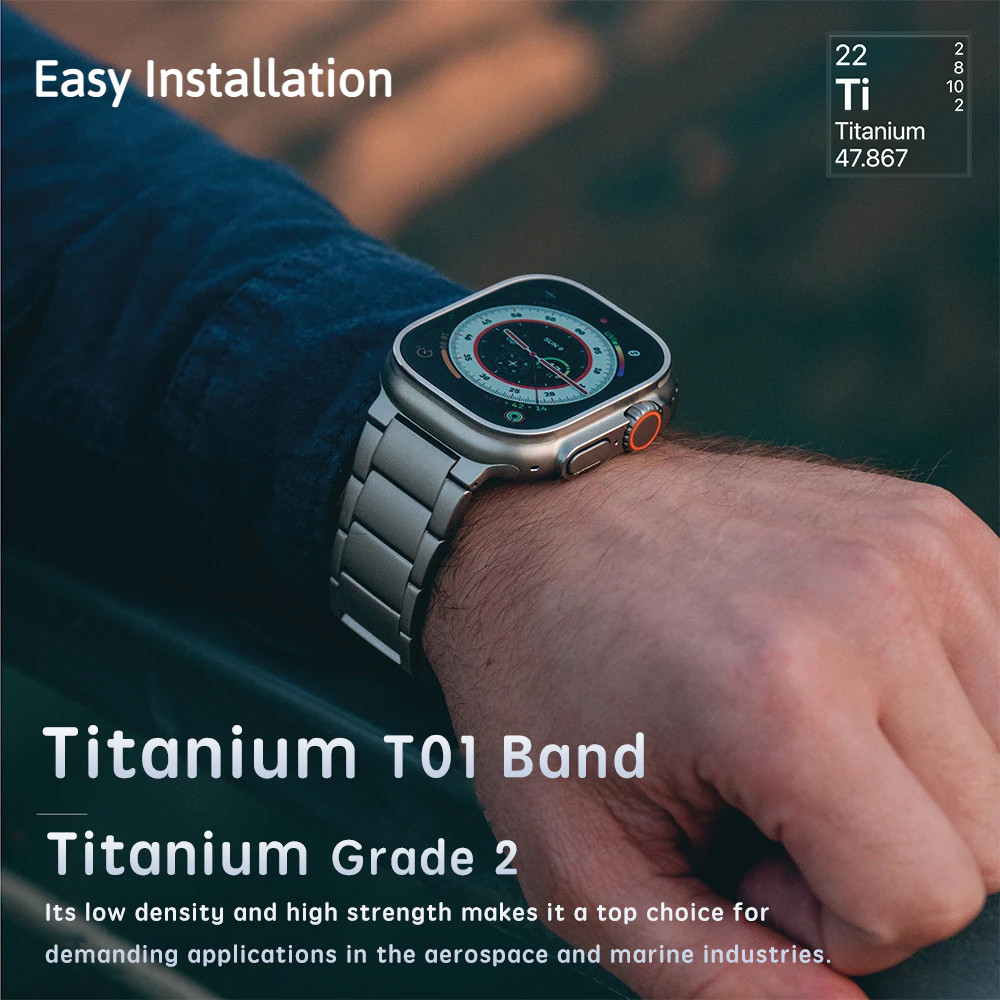 Titanium Band T01 Compatible for Apple Watch Ultra Band 42mm 44mm 45mm 49mm Business Strap for IWatc