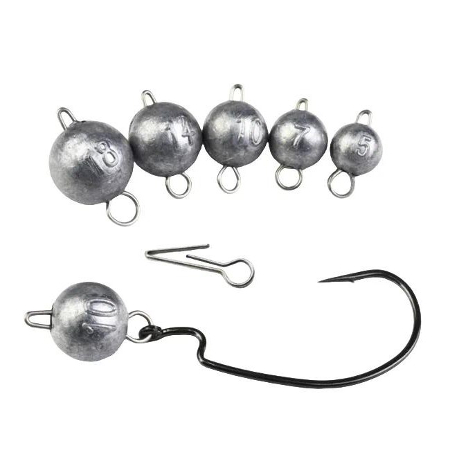 Supercontinent Sinker Fishing Jig Head Bullet Weights Soft Lure Group 3g5g7g10g 10Pcs Hook Aggravate