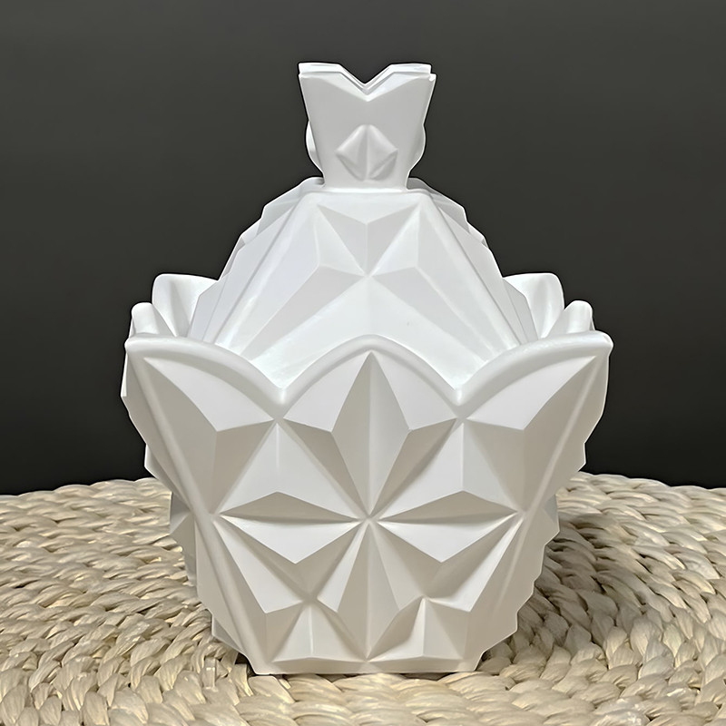 

DIY Diamond Pyramid Shaped Jewelry Storage Box Silicone Mold with Lid Candle Cup Plaster Crafts Mold Gypsum Clay Resin Mold