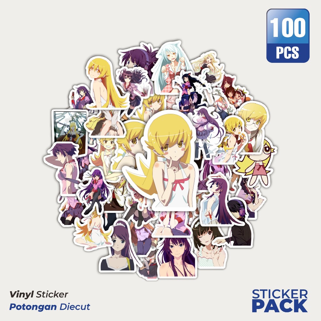 

Super Hemat! 100 PCS Stiker Game Series Monogatari Karakter Mix 3 Waterproof Aesthetic- Untuk Laptop, Motor, dan Helm - Paper Stationery Pack