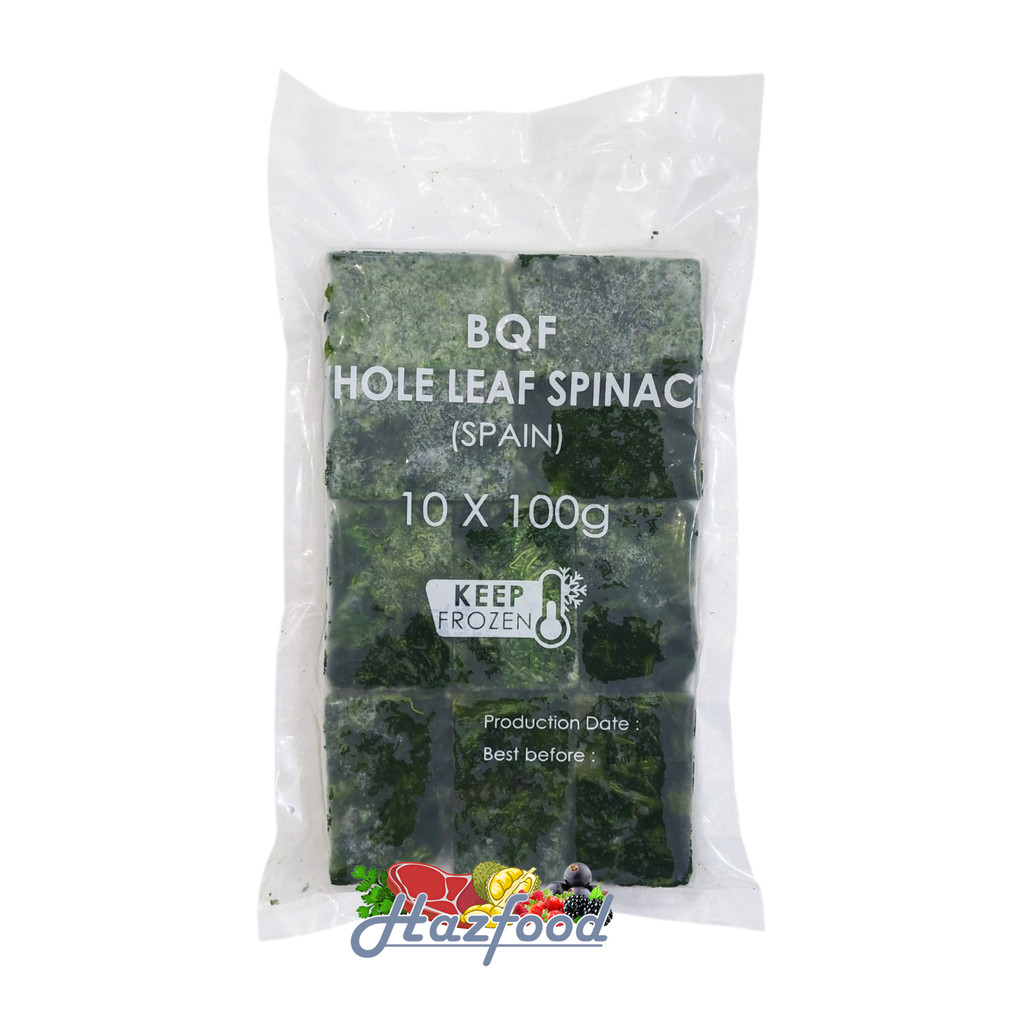 

BQF Whole Leaf Spinach Spain Frozen / Bayam Beku