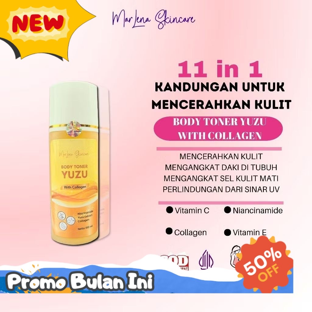 READYY BODY TONER MARLENA YUZU COLLAGEN - TONER BADAN YUZU MARLENA