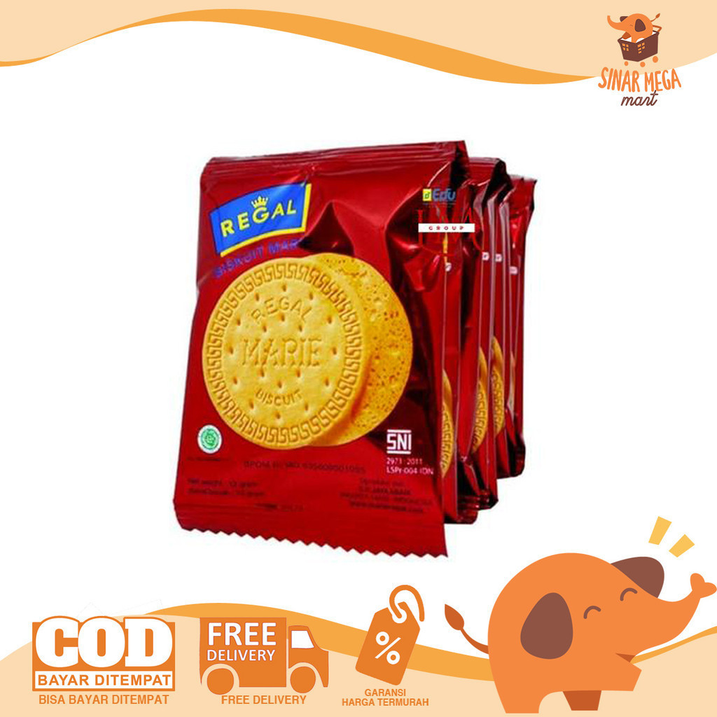 

Biscuit Marie Regal Renceng isi 10 | Marie Biskuit | Regal Rasa Susu | Snack Cemilan | Biskuit Kemasan Saset