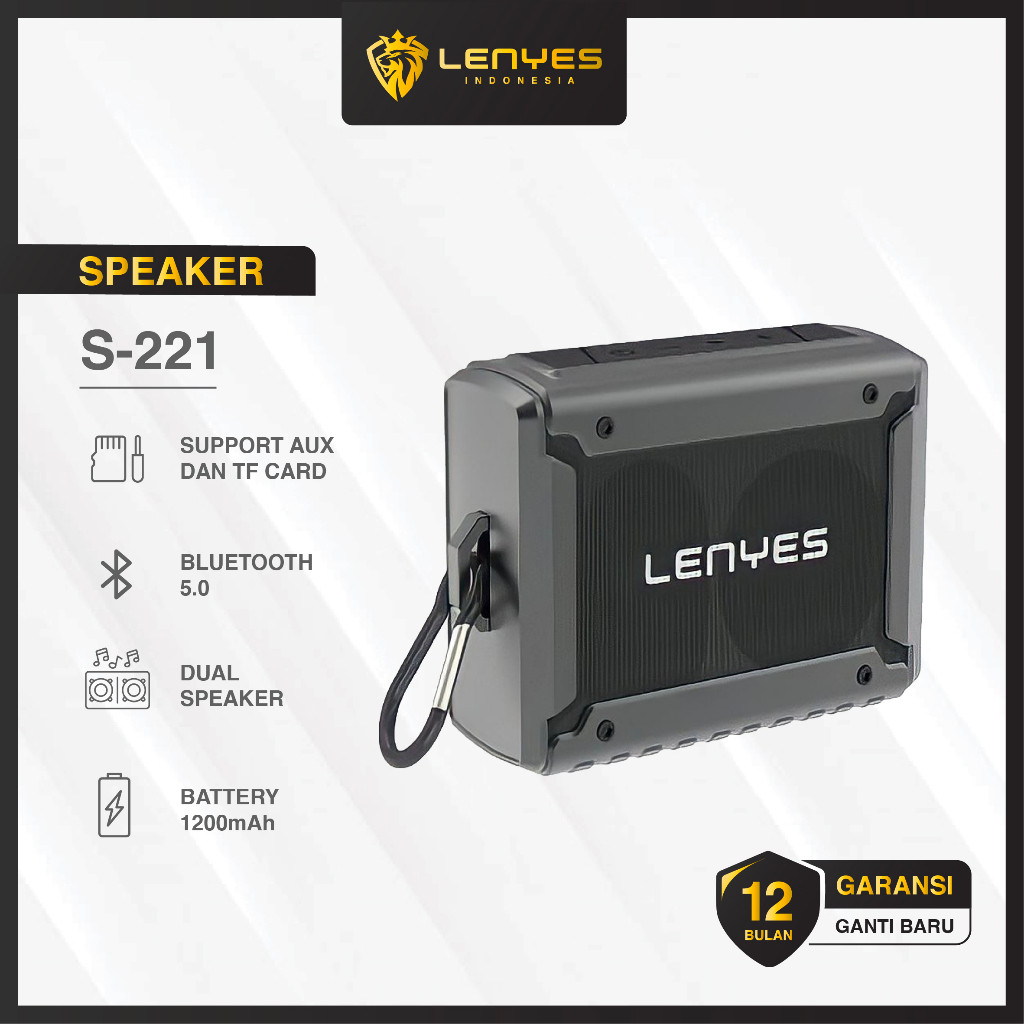 LENYES S221 Mini Wireless Speaker Portable Bluetooth Music Box TWS Support Aux Memory Micro SD