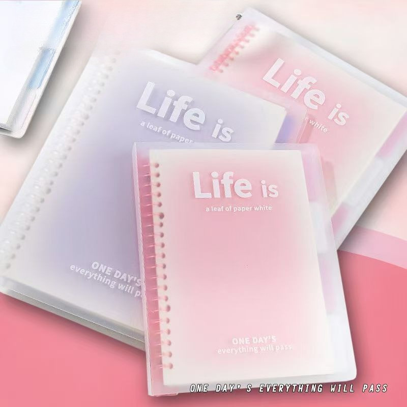 Loose-Leaf Binder A5/B5 Buku Notebook Aesthetic Korean Note Book Cover Pink Alat Tulis  Alat Tulis
