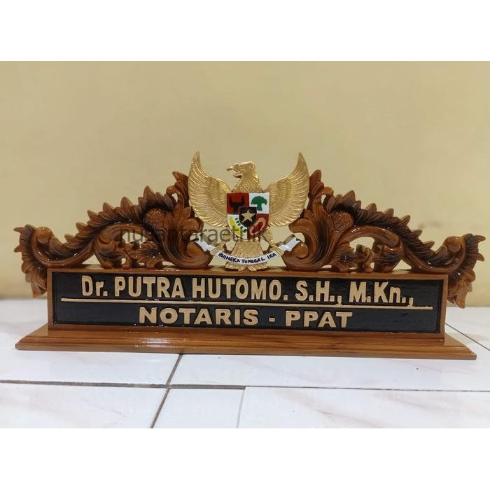 PAPAN NAMA / PAPAN NAMA MEJA UKIR / PAPAN NAMA UKIR KAYU / PAPAN NAMA MEJA KERJA Bahan Kayu Jati - 4