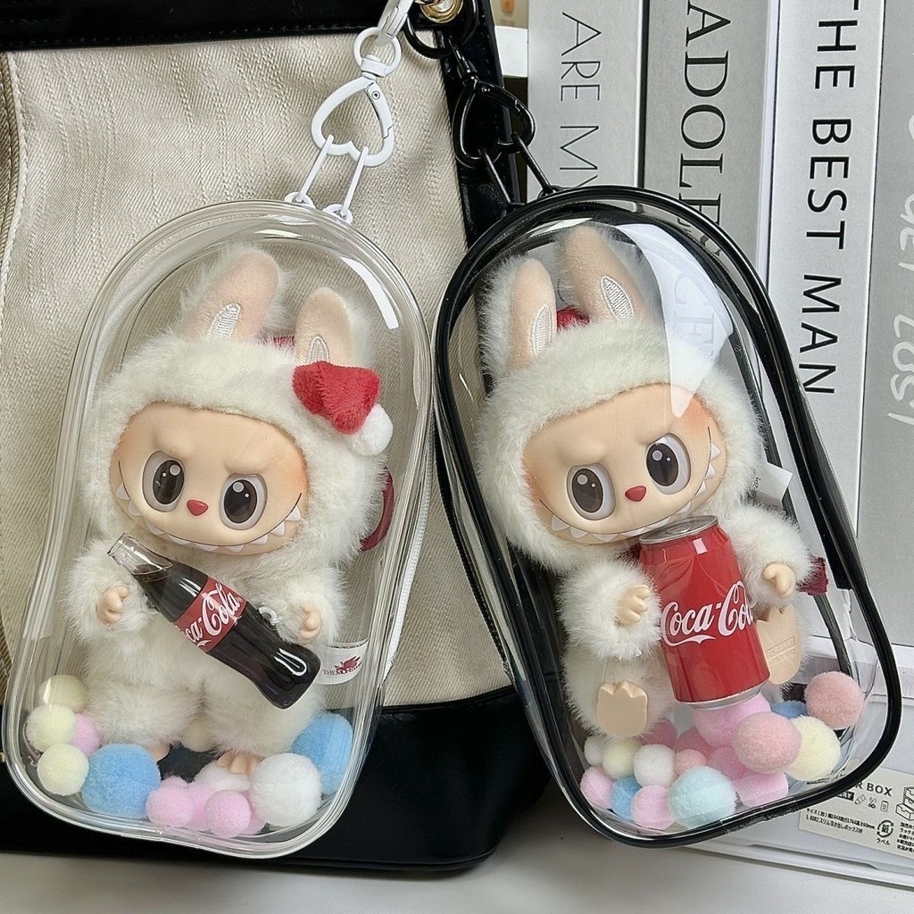 

Transparent Protector Case Organizer Box for 17cm Labubu Outdoor Display Bag With Keychain Doll Accessories 25073001