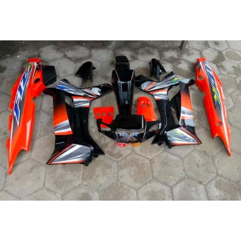 Cover Fullset Body Yamaha FizR Plus Striping Warna Orange