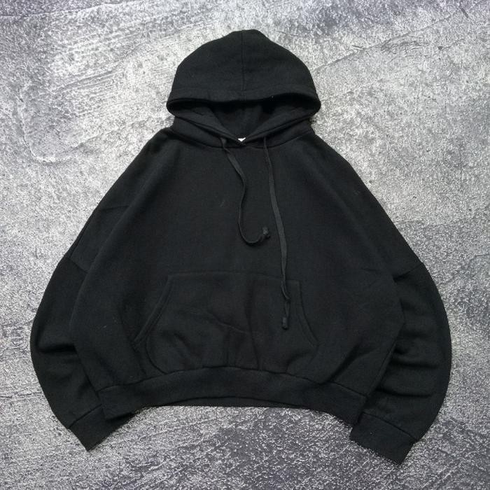 Jaket Hoodie MCCOY hitam basic polos murah size jumbo