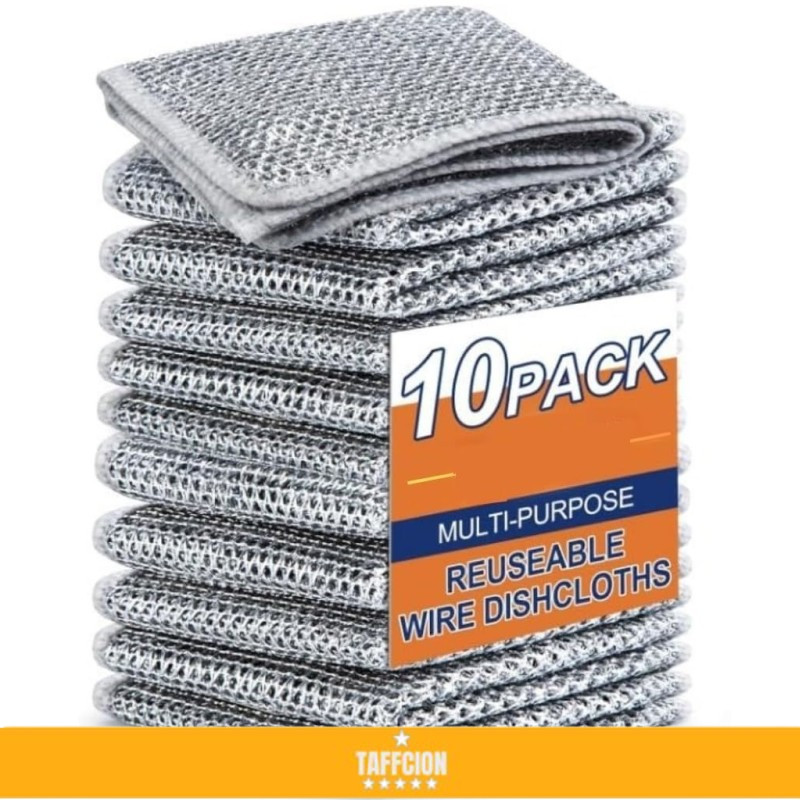 

FMA Non-Stick Steel Wire Dishcloths Double-Layer Design 20x20cm 10PCS - FM-N20