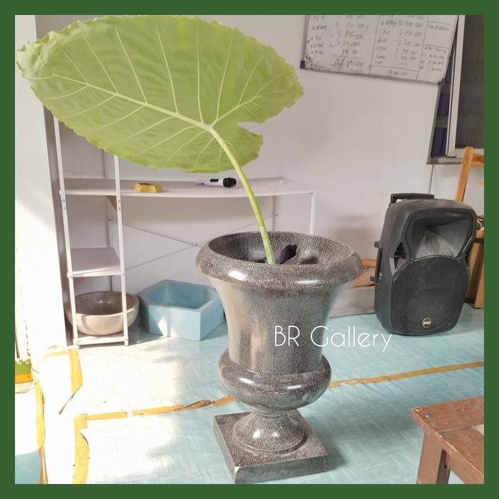 Pot piala terazzo hitam natural | Pot teraso -DA