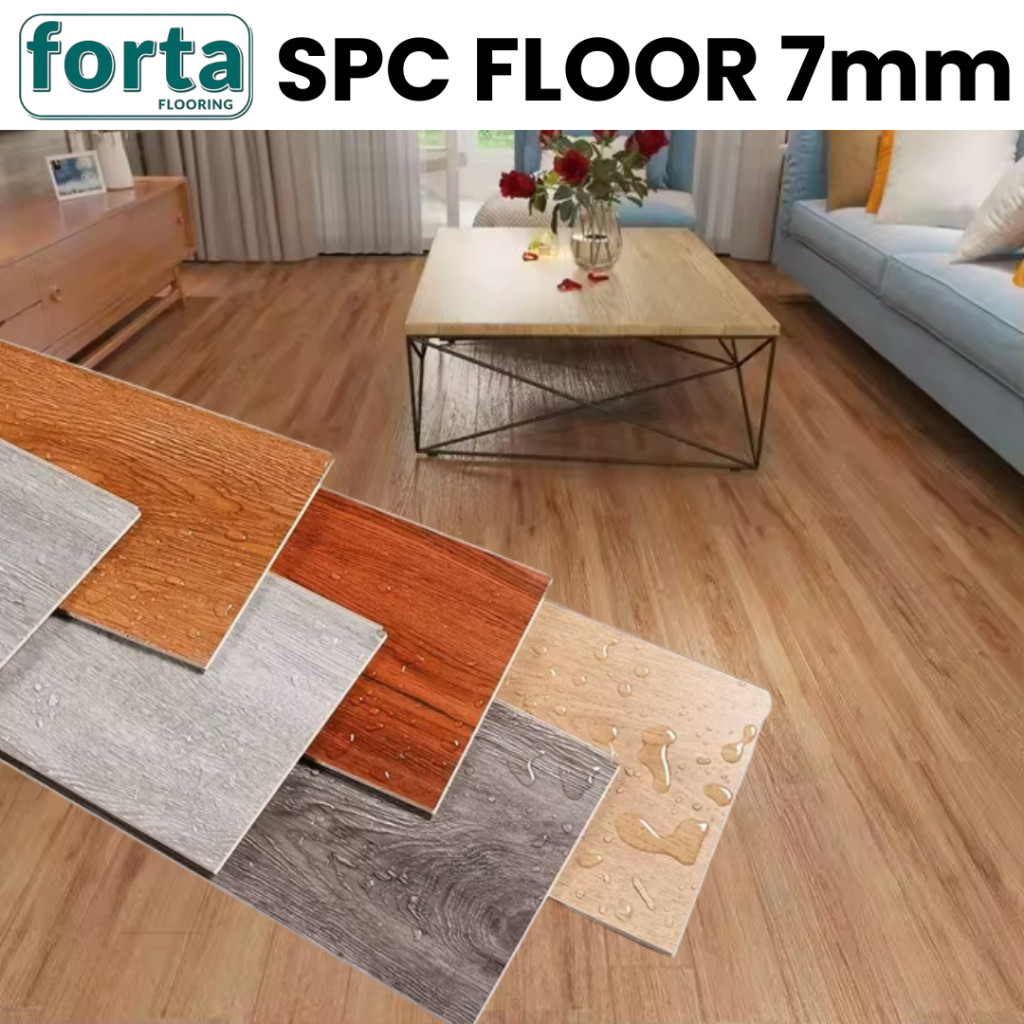 LANTAI SPC FORTAA 7mm Lantai SPC Click | Lantai Motif Kayu Harga Per Box