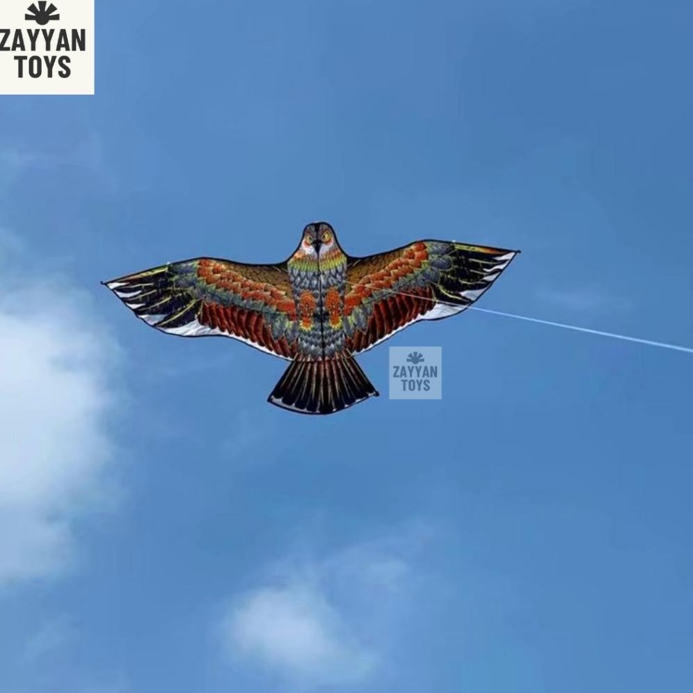 Layangan Bentuk Elang 1.1 M Knockdown Tali 30 M Kerangka Kuat Untuk Lomba Gelasan