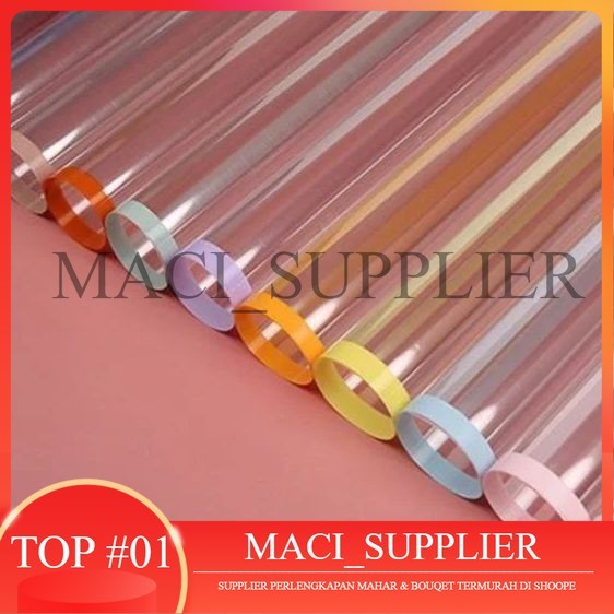 

MACISUPPLIER Kertas Bunga Buket Transparan List WARNA / Kertas Buket Bunga Florist Cellophane