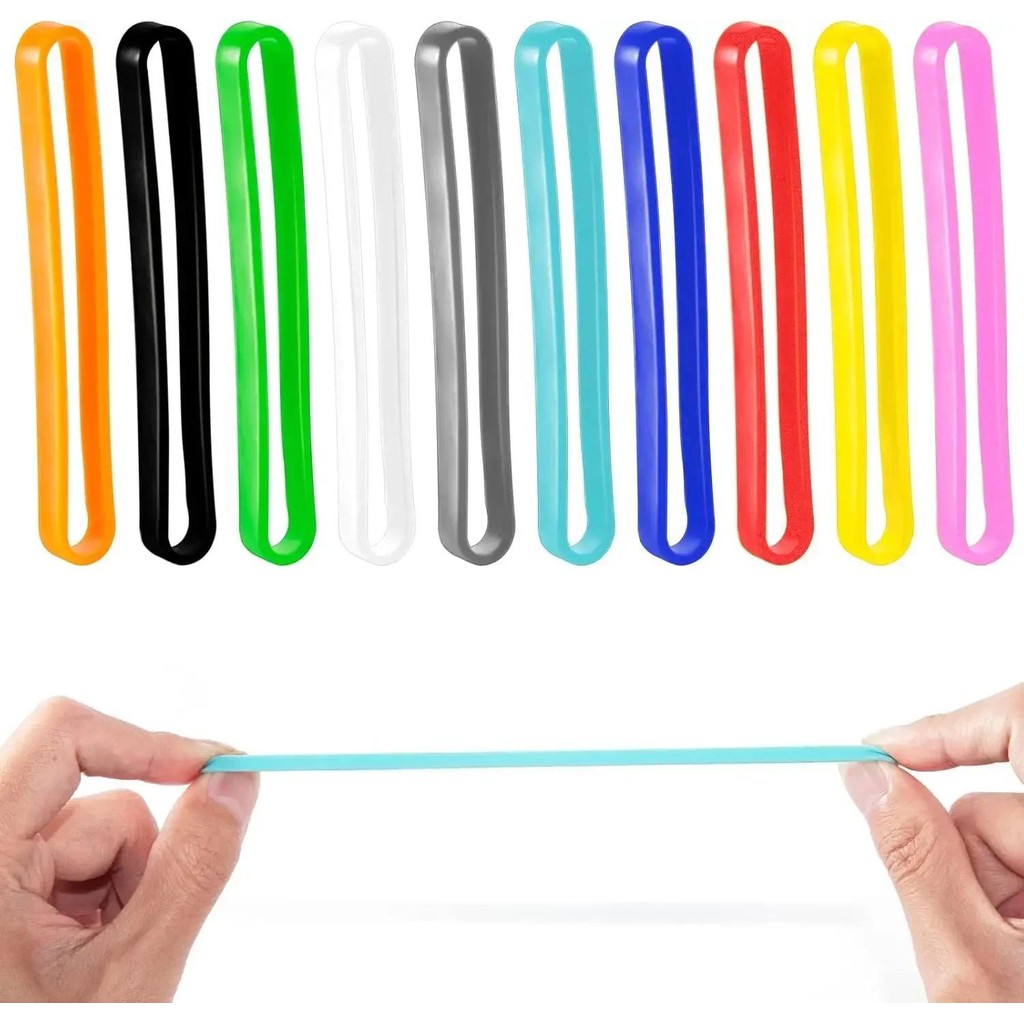

10pcs Silicone Rubber Bands 3 Inch Colorful Elastic Wrapping Bands for Bundling Bills Money Boxes Card Craft Home Office School