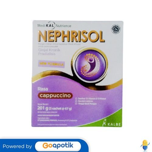 

Nephrisol Rasa Cappucino 67 Gram Box 3 Sachet (201 Gram)