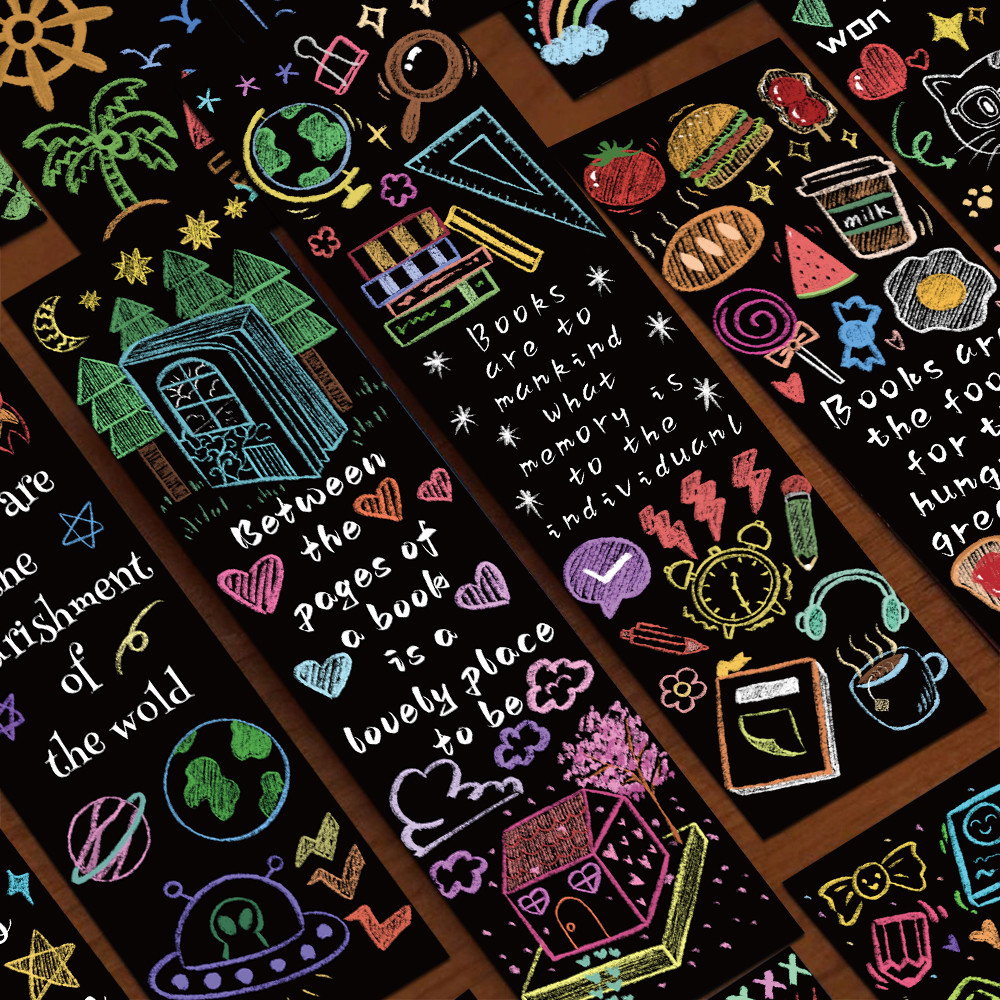 

30pcs Reading Theme Bookmarks Reading Pages Books Labeled Students Stationary Supplies DIY Aesthetic Bookmarks Paper Cards