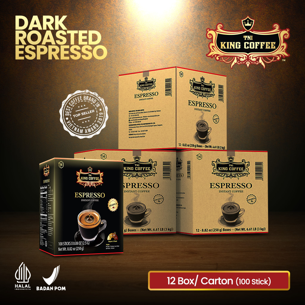 

KOPI INSTAN IMPORT VIETNAM TRUNG NGUYEN KING COFFEE ESPRESSO ISI 100 STIK DUS KARTON