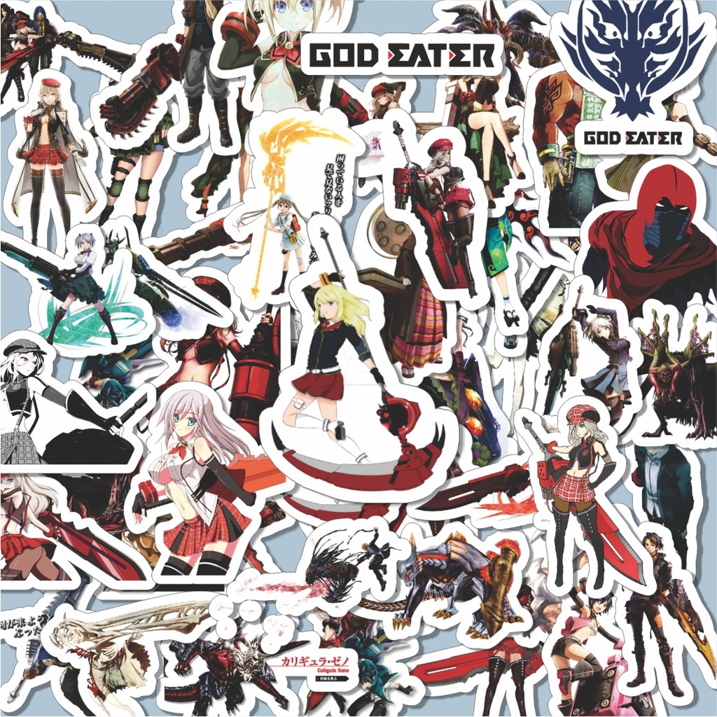 

100PCS Lucu Stiker Game Series God Eater Karakter Mix 2 Stiker Aesthetic Stiker Anti Air Stikers Berperekat Waterproof sticker decal buat Motor Helm Buku Journal Koper Casing HP Laptop Botol Minum Hadiah anak