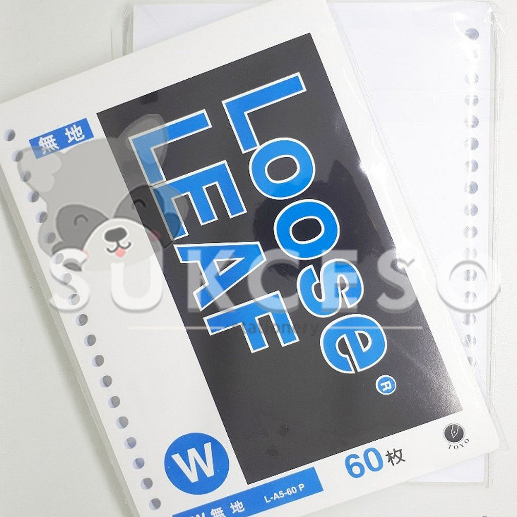 

Toyo Loose Leaf Polos A5 60 L-A5-60P Isi Binder Plain